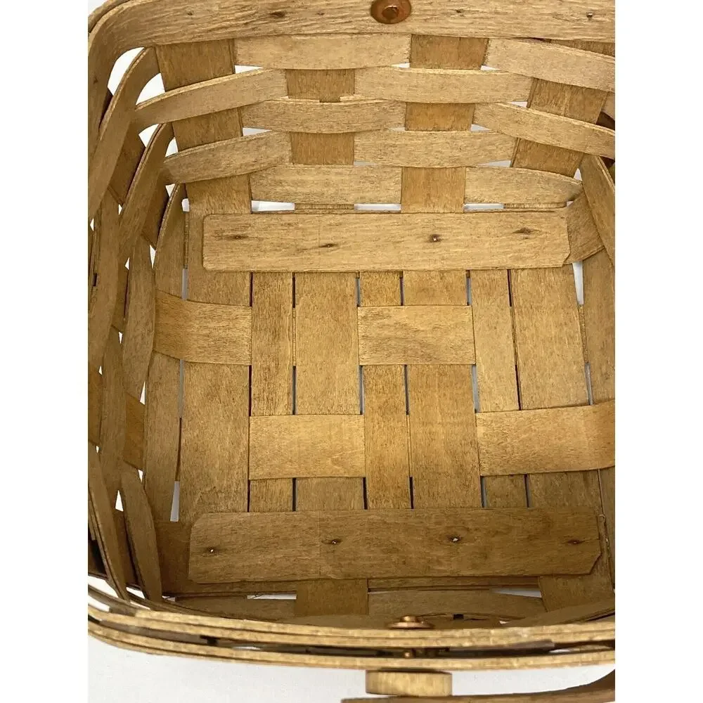 Vintage Longaberger Square Berry Basket Folding Handle‎ Riveted 6.5 Inch 1986